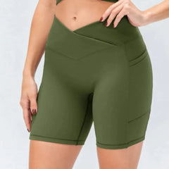 Women's Cross Waist Yoga Shorts