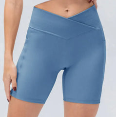 Women's Cross Waist Yoga Shorts