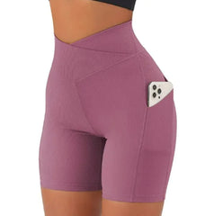 Women's Cross Waist Yoga Shorts
