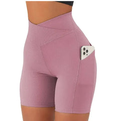 Women's Cross Waist Yoga Shorts