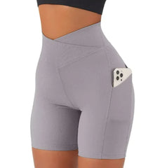 Women's Cross Waist Yoga Shorts