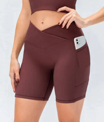 Women's Cross Waist Yoga Shorts