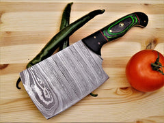 Hand-Forged Damascus Steel Knife 9" Cleaver