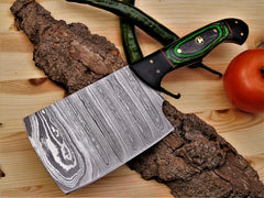 Hand-Forged Damascus Steel Knife 9" Cleaver