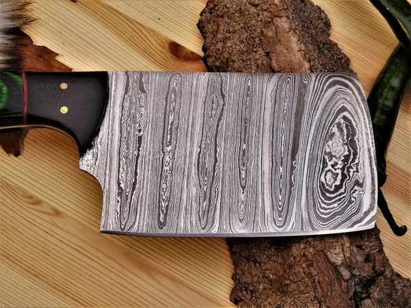 Hand-Forged Damascus Steel Knife 9" Cleaver