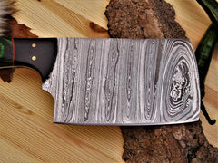 Hand-Forged Damascus Steel Knife 9" Cleaver