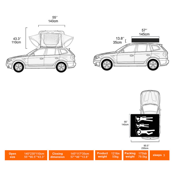 Naturnest Andromeda Khaki Soft Shell Rooftop Tent