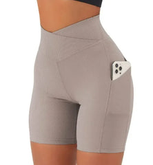 Women's Cross Waist Yoga Shorts
